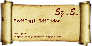 Szőnyi Sándor névjegykártya